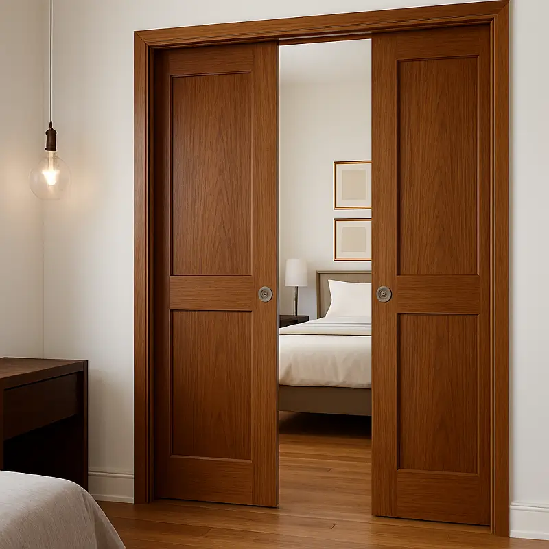 Double Teak Wood Doors