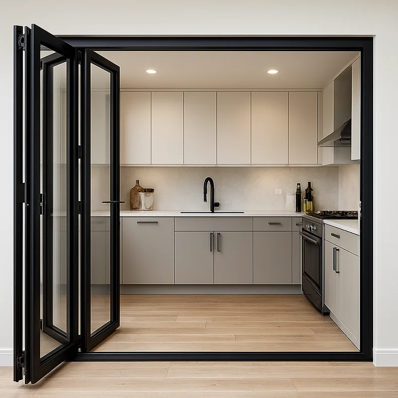 Aluminium Folding Doors in Kitchen