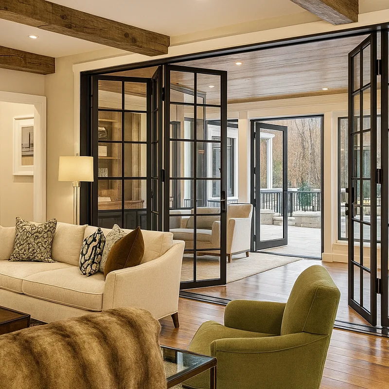 Aluminium Folding Doors in Living Rooms