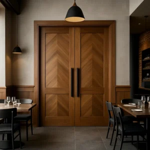 Custom Wood Doors in Restaurants