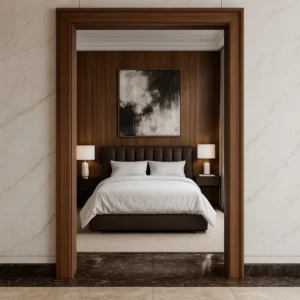 Wooden Door Frame in Bedrooms