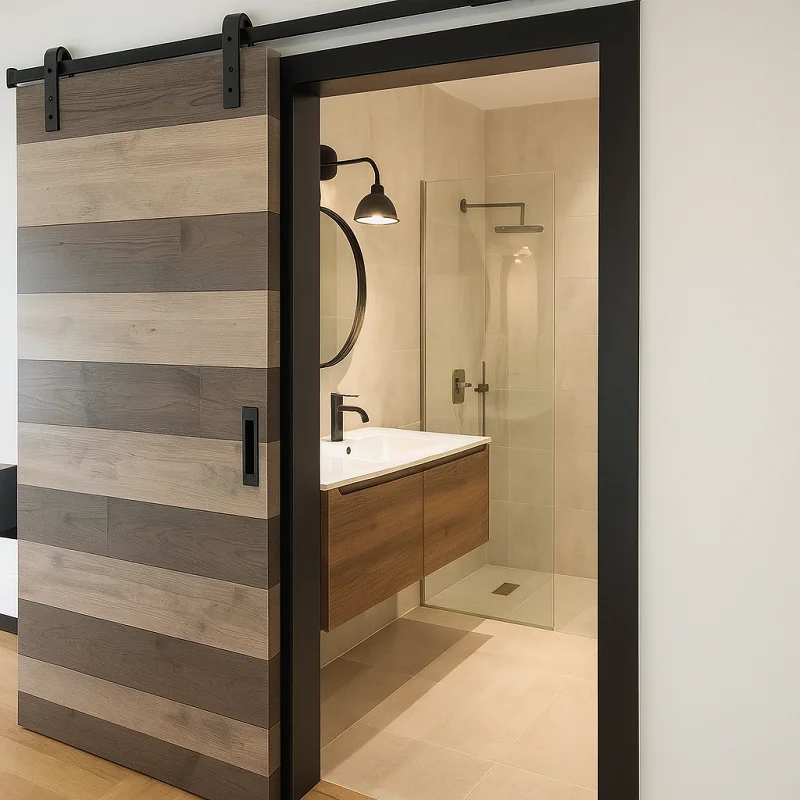 Wooden Sliding Doors in Bathrooms