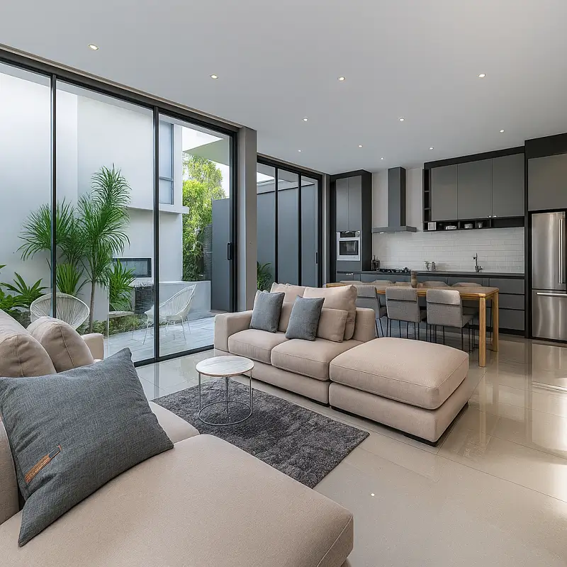 Aluminum Doors in Living Room