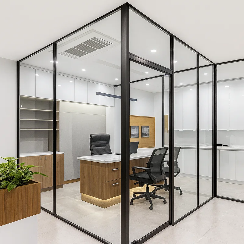 Glass Partitions in Office Cabins