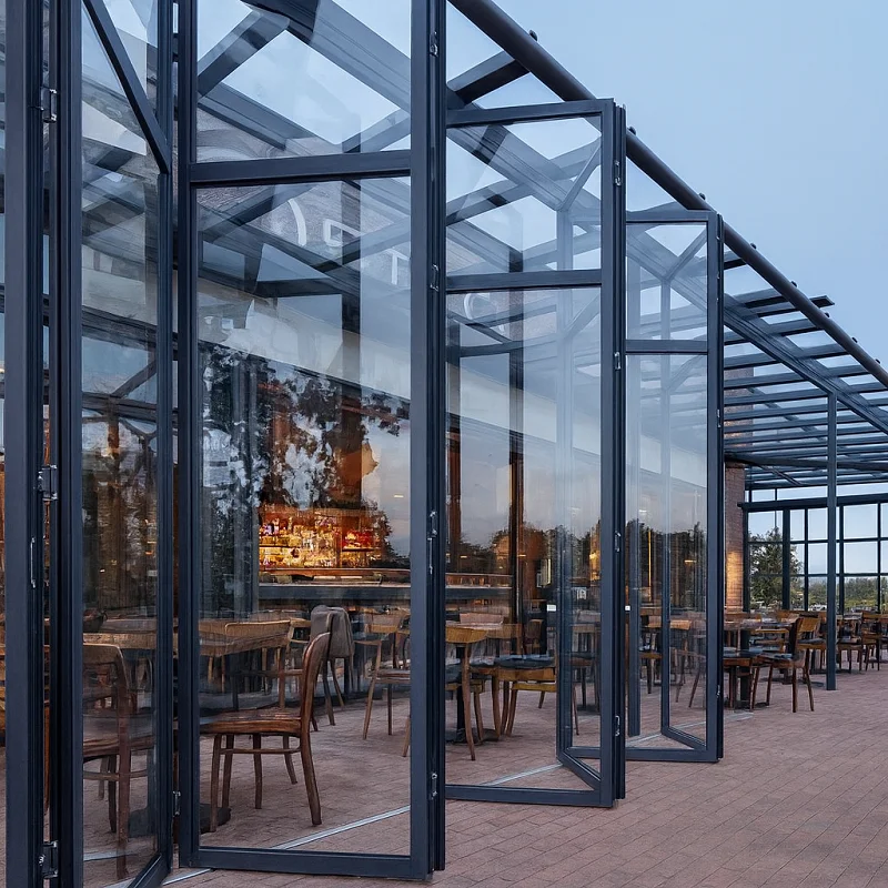 Aluminium Bifold Doors in Restaurant