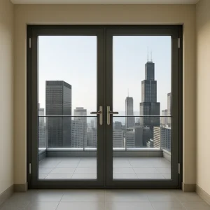 Aluminium Double Doors in Balcony