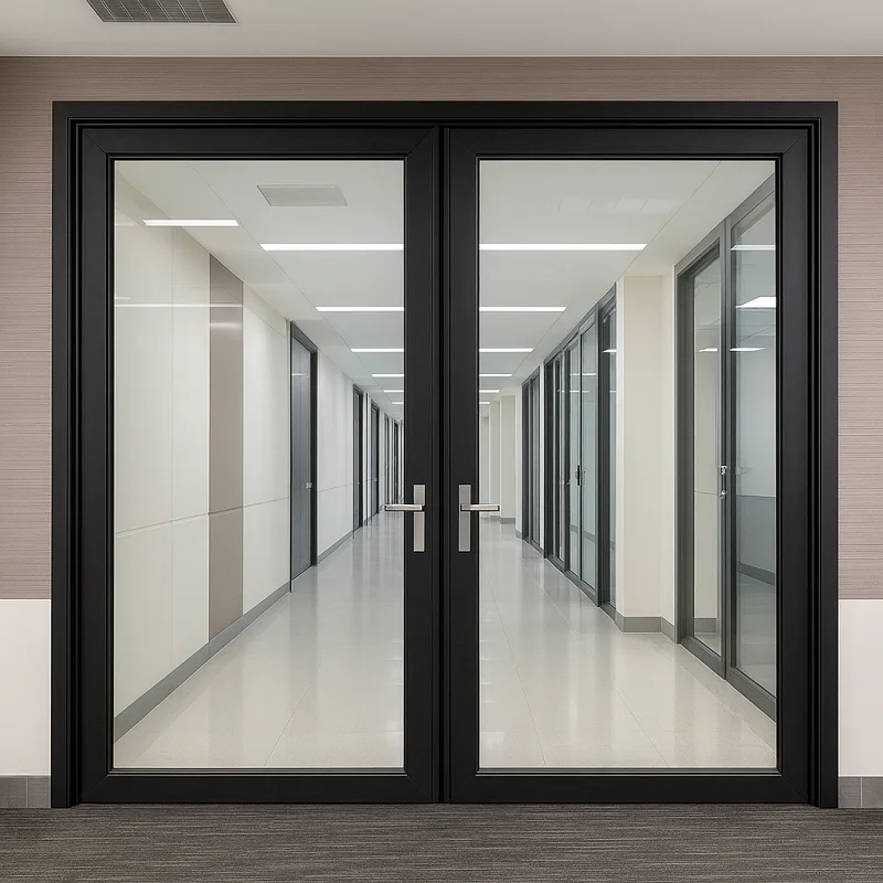 Aluminium Double Doors in Office
