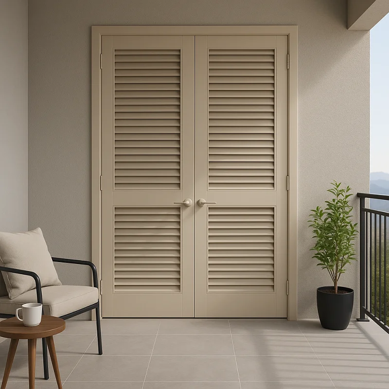 Aluminium Louvre Doors in Balcony