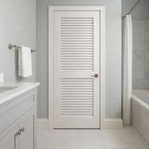 Aluminium Louvre Doors in Bathroom