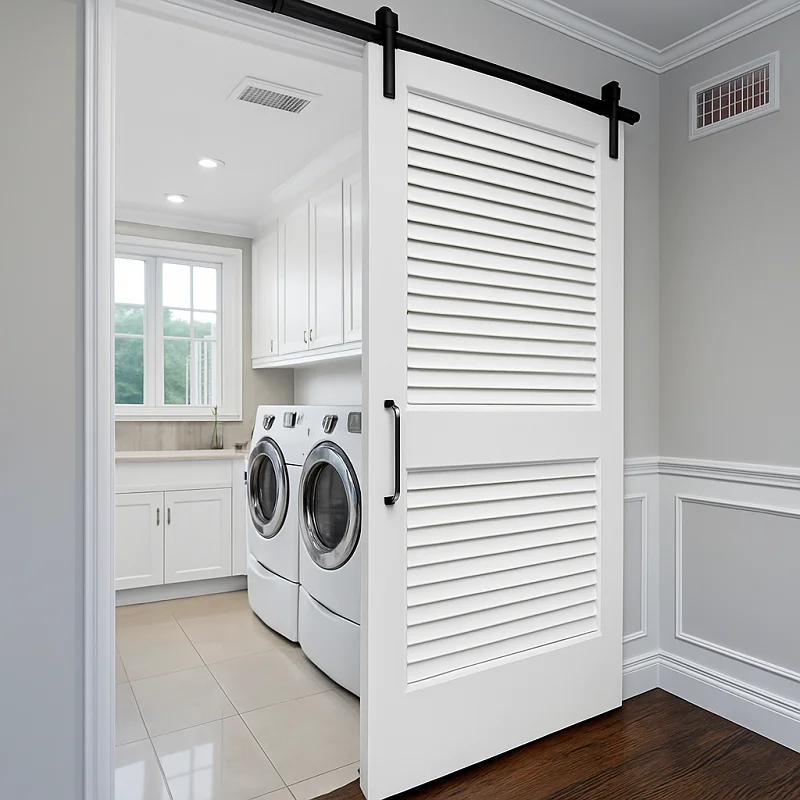 Aluminium Louvre Doors in Laundry Room