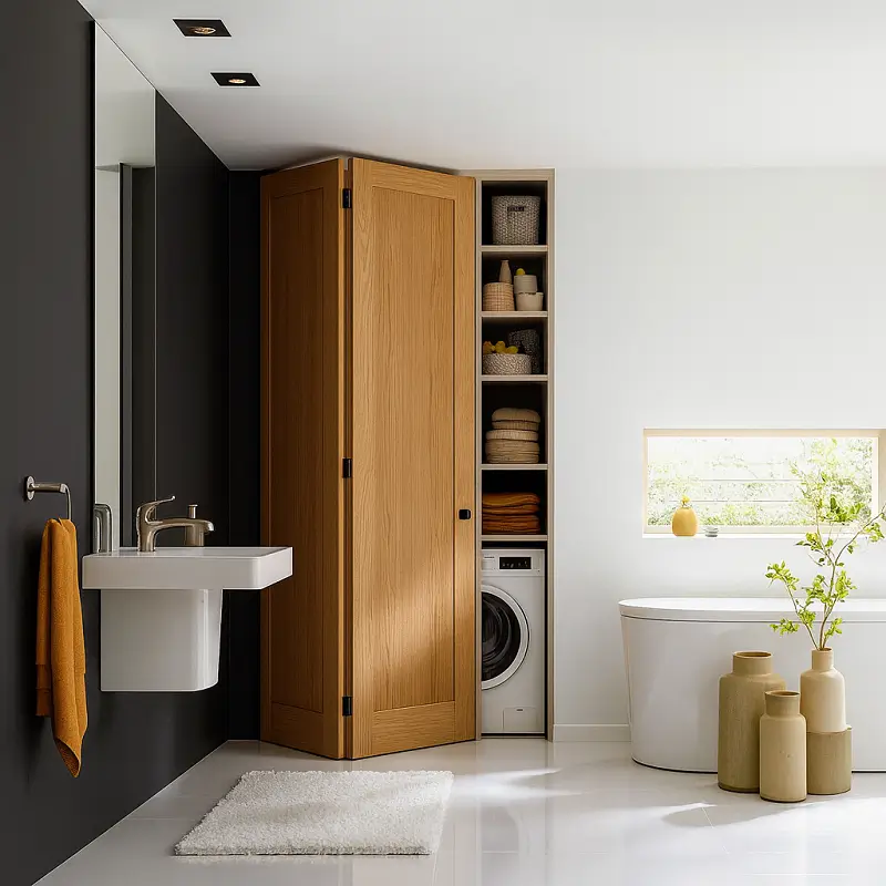 Custom Bifold Doors in Bathrooms