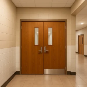 Teak Wood Doors in Educational Institution
