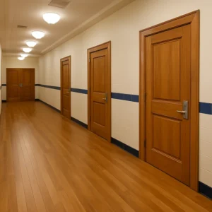 Teak Wood Doors in Educational Institution