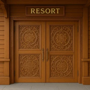 Teak Wood Doors in Resort