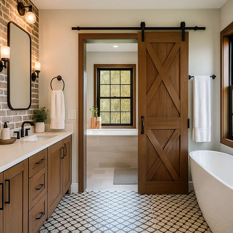 Wooden Doors in Bathroom