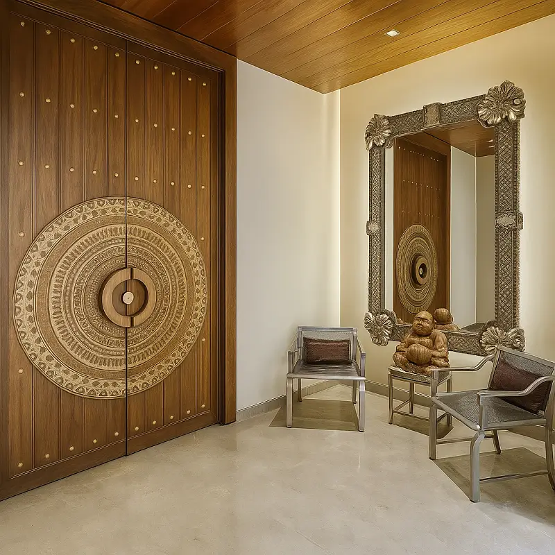 Wooden Doors in Living Room