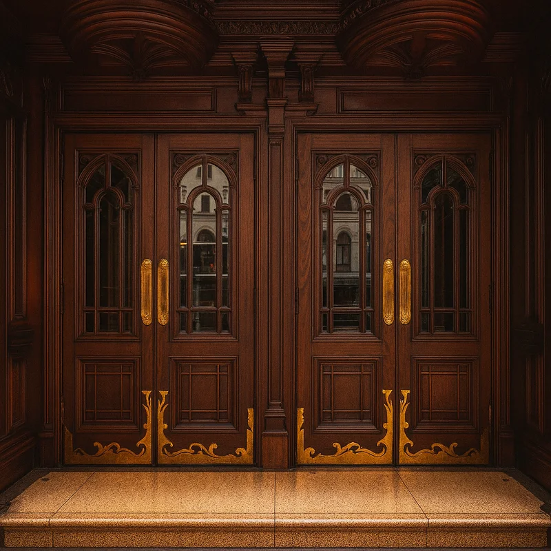 Wooden Main Doors in Hotel