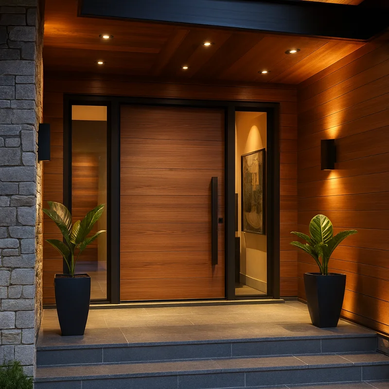 Wooden Main Doors in Hotel